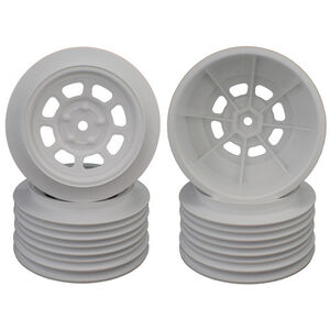 Speedway SC Dirt Oval Wheels (White) (4) (+3mm Offset/29mm Backspace) (SC10/SC5M) w/12mm Hex